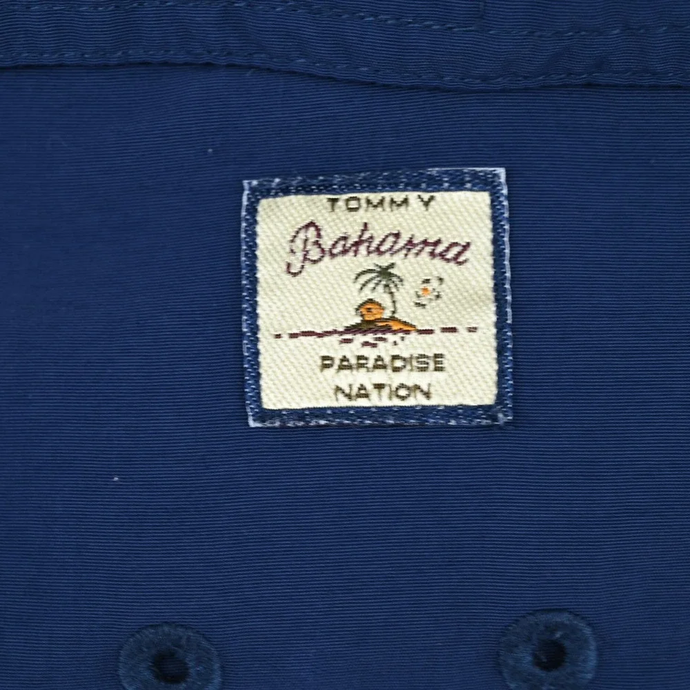 Tommy Bahama Relax Swim Trunks Mens L Navy Blue Nylon Mesh Lined Cargo Paradise